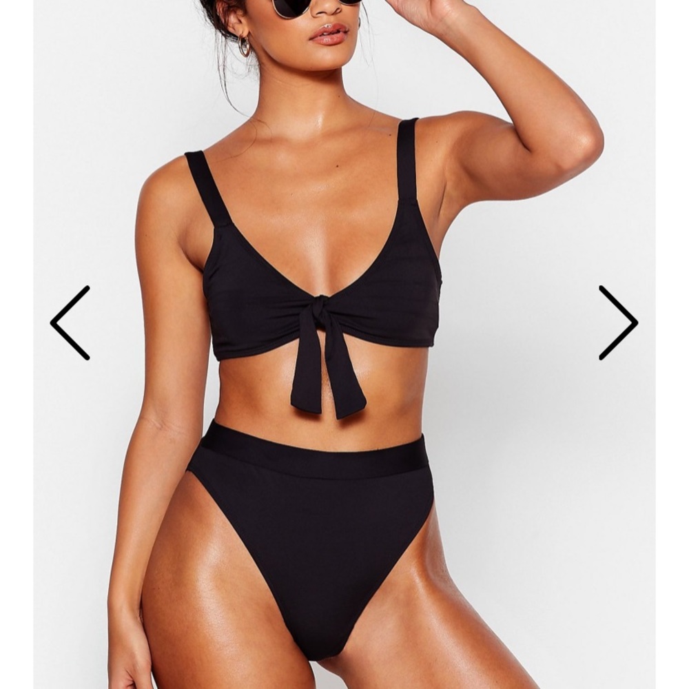 Nasty Gal- night swim tie high-leg bikini set
